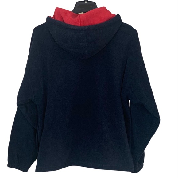 Men’s Vintage Alaska Zip Up Fleece Jacket Size Large Navy Red Retro Oversized - Picture 2 of 11